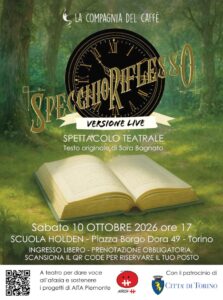 Locandina spettacolo Specchio Riflesso, spettacolo per la Giornata Nazionale dell'Afasia a Torino